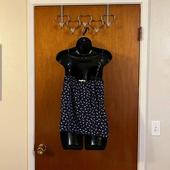 Hippie Rose Blue Floral Sleeveless Blouse - Picture 13 of 16